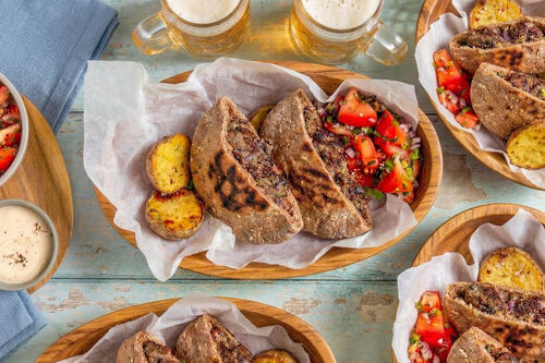 Pitataschen mit Hackfleisch und Tahini