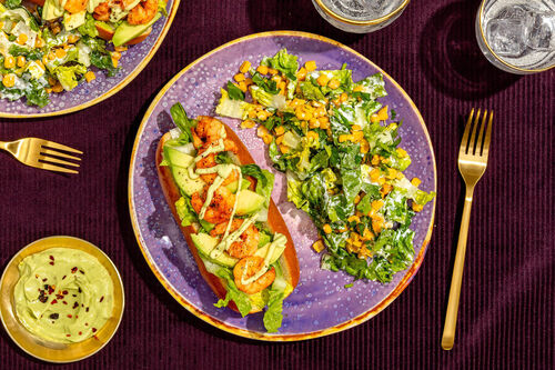 Garnalen-hotdog met cajunkruiden