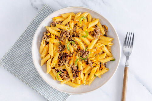 Vlotte pasta met kaas en rundergehakt