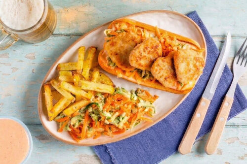 Broodje visnuggets met ovenfriet