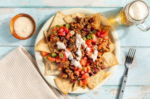 Loaded nachos met chili con carne
