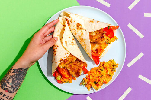 Fischnugget-Wraps mit Sweet-Chili-Paprika