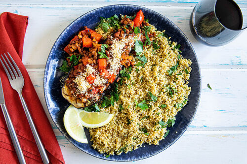 Überbackene Aubergine orientalische Art