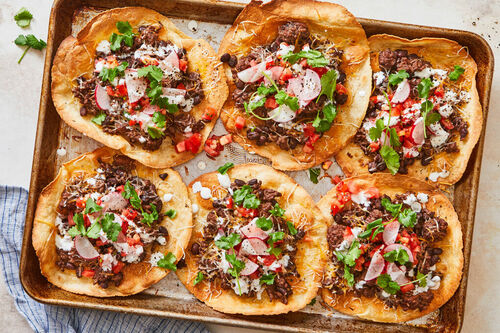 Smoky Beef & Black Bean Tostadas