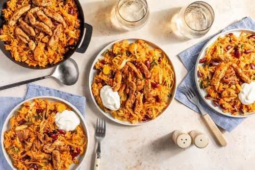 Pittig rijstpannetje met kip