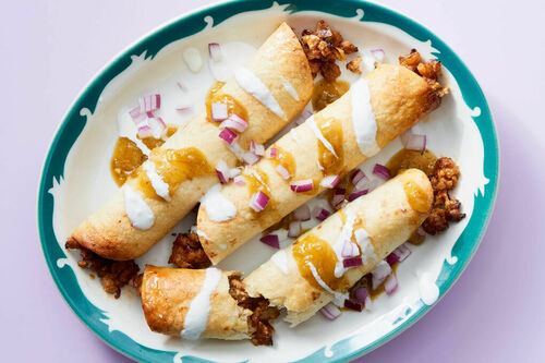 Oven-Fried Turkey Taquitos