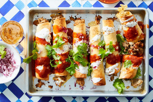 Oven-Fried Pulled Pork Flautas