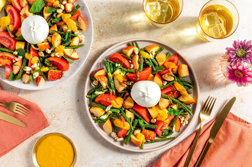 Nektarinen-Bohnen-Salat mit Burrata