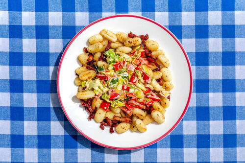 Hartige gnocchi met spek en prei
