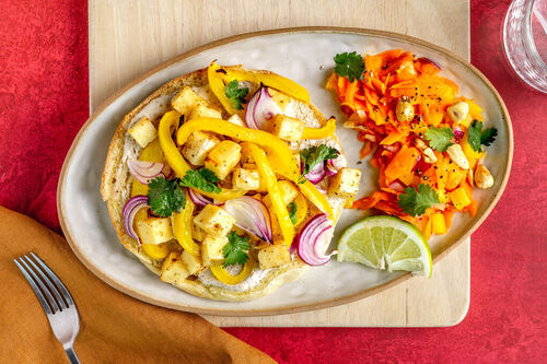 Bazlama-pizza met paneer