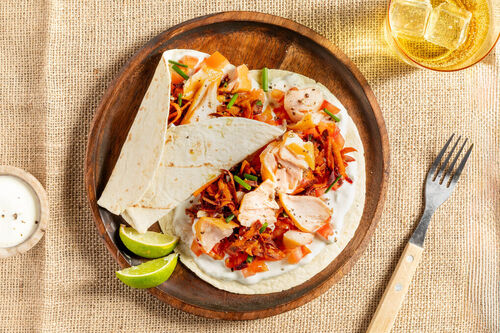 Snelle wraps met warmgerookte zalm