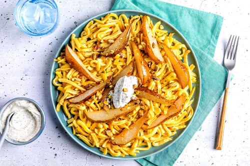 Zoete spätzle met sinaasappel