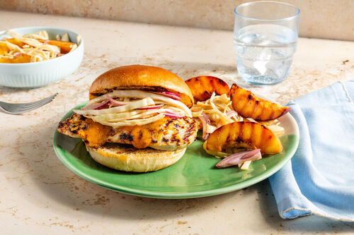 Honey-Mustard-Hähnchenburger mit Cheddar-Melt