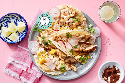 Martha's Best Grilled Chicken & Corn Tacos