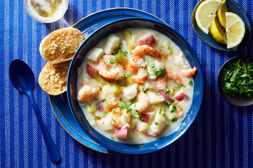 High-Protein Creamy Shrimp & Cod Chowder