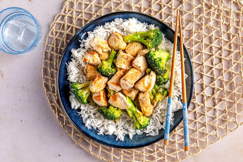 Miso-kip met broccoli