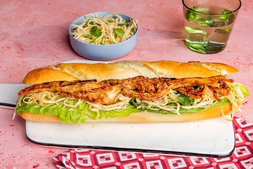 Sandwich met pulled chicken
