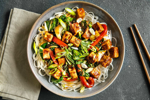 Pittige Koreaanse tofubowl