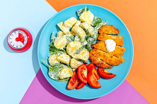 Veggie-Schnitzel mit Kartoffelsalat