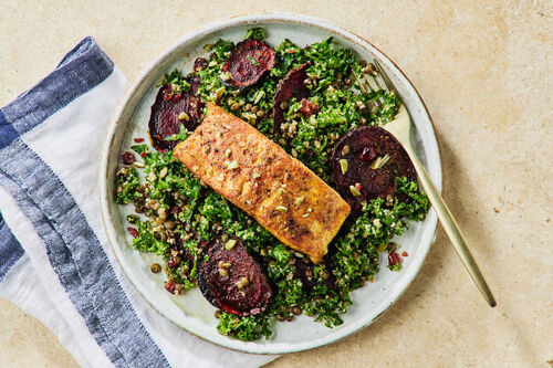 Chermoula-Roasted Salmon and Beetroot