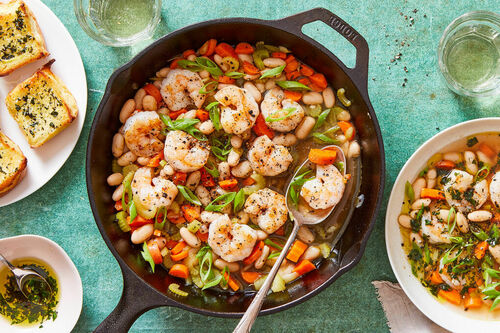 Jumbo Shrimp & White Bean Sauté