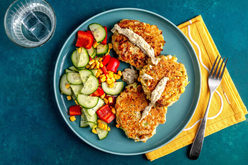 Vegan maïspannenkoekjes met prei