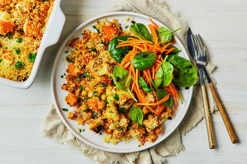 Moroccan Veggie-Couscous Bake