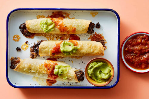 Oven-Fried Bean & Cheese Taquitos