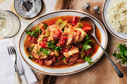 Chicken and Chorizo Basquaise