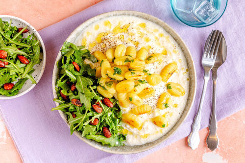 Cremige Ziegenkäse-Blumenkohlsuppe