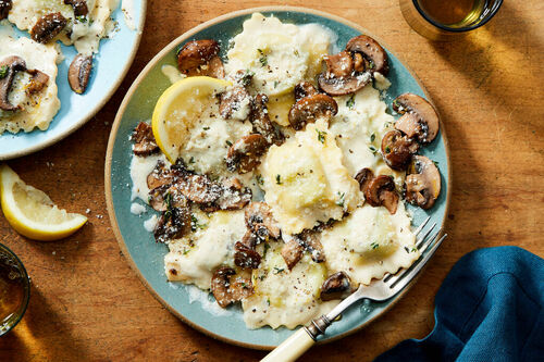 Cheese Ravioli Limone with Shrimp