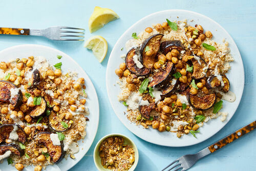 Roasted Eggplant, Falafel & Crispy Chickpeas