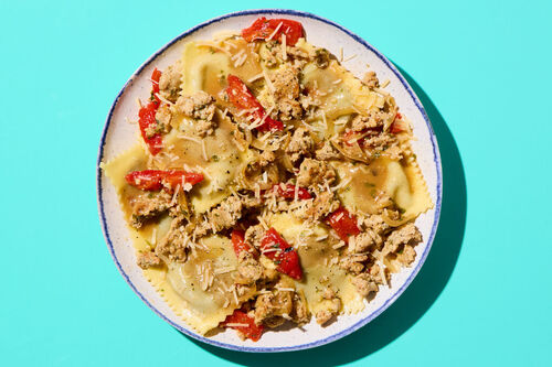 Chicken Sausage & Peppers Mushroom Ravioli