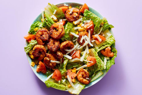 Low-Carb Tex-Mex Salad with Large Shrimp