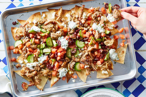 Mediterranean Braised Beef Nachos