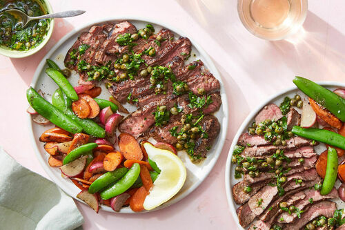 Seared Beef Tenderloin & Herb-Caper Sauce