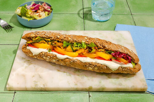 Buntes Gemüse-Sandwich vegan