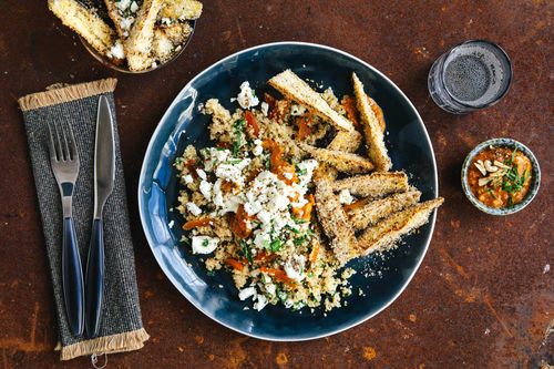 Knusprige Auberginen und Feta