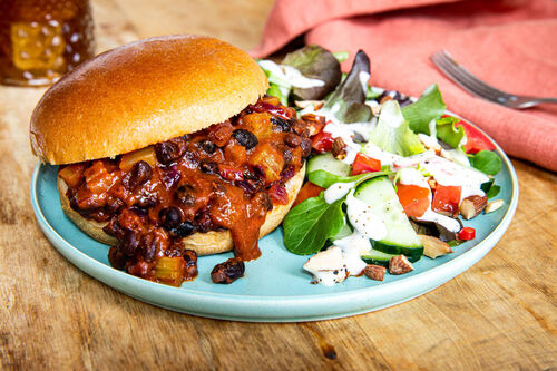 Sloppy Joes mit schwarzen Bohnen
