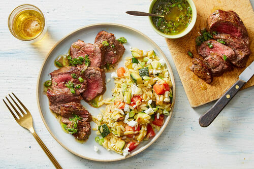 Seared Steak with Za'atar-Scallion Oil