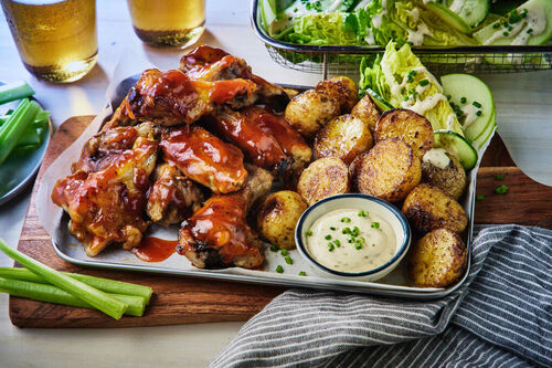 Ultimate Spicy Buffalo Wings and Potatoes