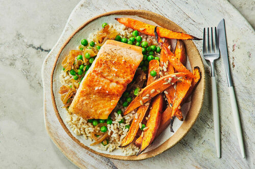 Salmon and Roast Veggie Wedges