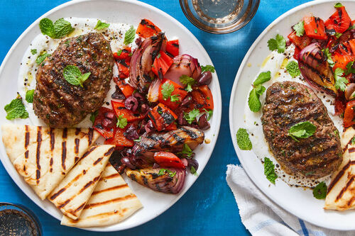 Grilled Mediterranean Turkey Patty & Veggies