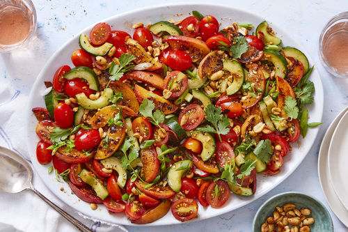 Family-Style Summer Side! Tomato-Peach Salad