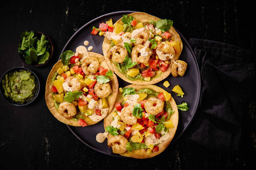 Loaded Prawn and Guac Tostadas