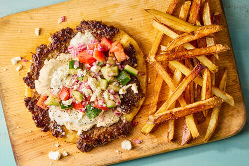 Greek-Inspired Lamb Smash Gyros & Oven Fries