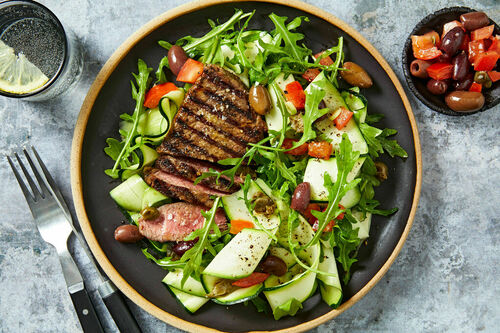 Carb-Conscious Beef Steak and Olive Salsa