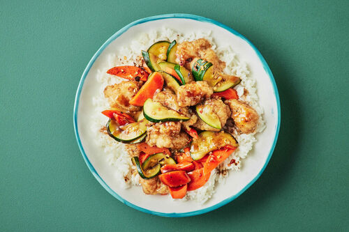 Chinese Fish Stir-Fry and Rice