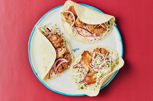 Speedy Chicken and Slaw Tacos