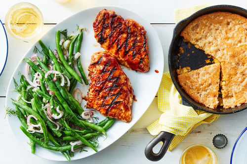 Barbecue Chicken with Cheddar Cornbread